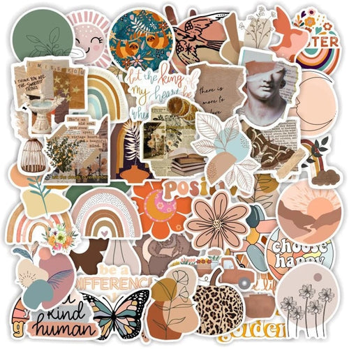 50 Stickers — Cute Bohemian Aesthetic