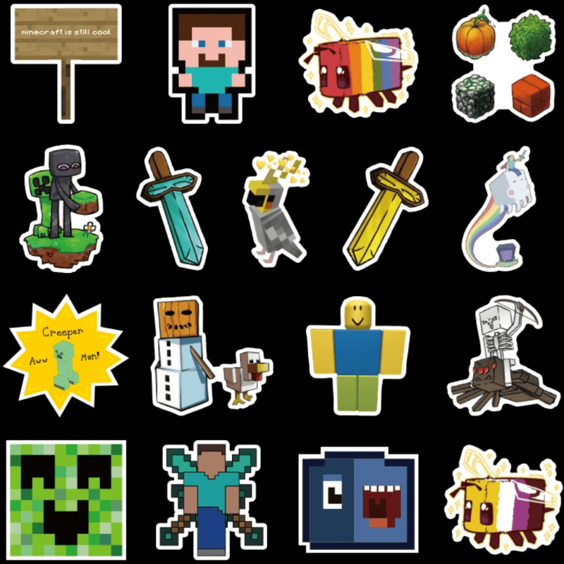 Potota Minecraft Stickers, 50 Pack