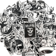 assorted random black and white stickers and sticker bomb pack for laptop guitar skateboard