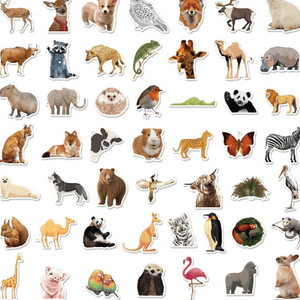 50 Stickers — Zoo Animals
