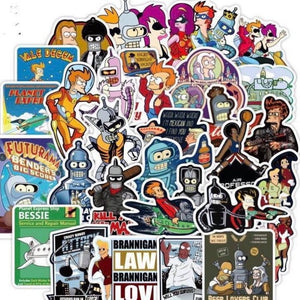futurama cartoon tv show stickers and cheap vinyl sticker pack