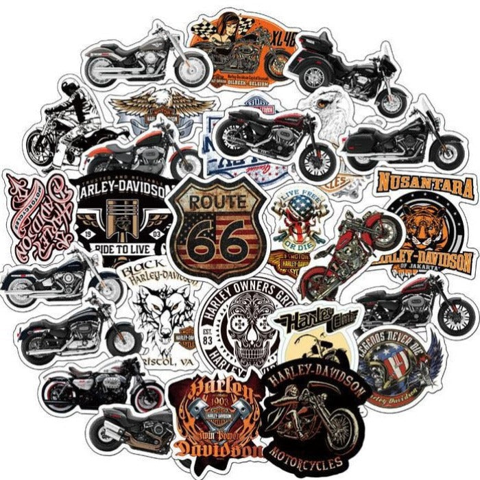 50 Stickers — Harley Davidson – Wally Stickers