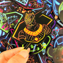 neon black panther avengers marvel superhero stickers and sticker pack