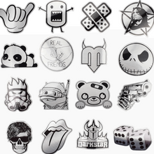 50 Stickers — Black & White (Metallic)