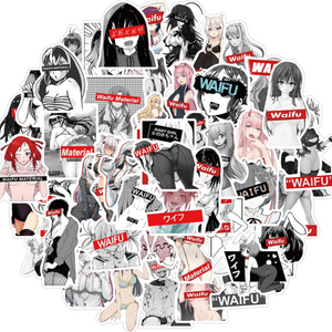 50 Stickers — Sexy Waifu Girls (Rated X)
