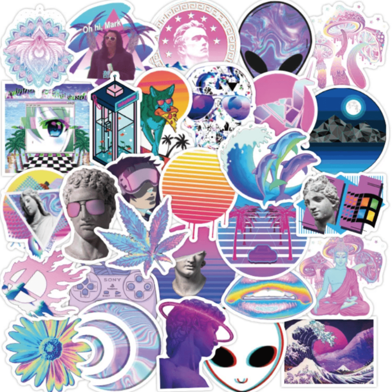 50 Stickers — Vaporwave