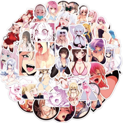 50 Stickers — Sexy Hentai Girls (Rated X)