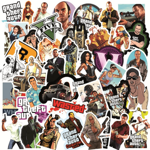 50 Stickers — Grand Theft Auto