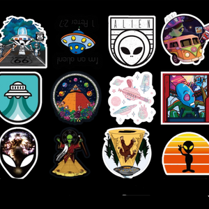 50 Stickers — Space & Aliens