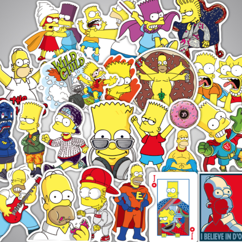 simpsons cartoon tv show stickers and cheap bart and homer vinyl sticker pack