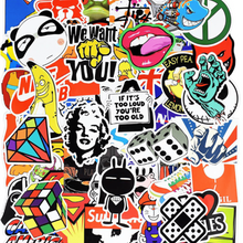 assorted random stickers and sticker bomb pack for laptop guitar skateboard