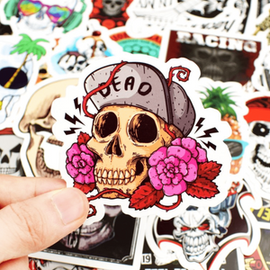 scary horror skull stickers and skeleton sticker pack