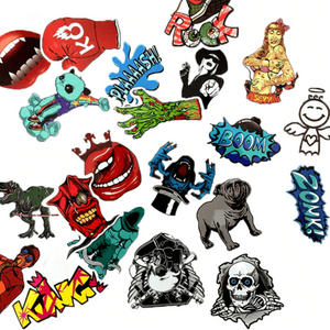 assorted random stickers and sticker bomb pack