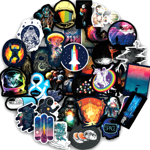 nasa outer space and alien stickers pack spaceship