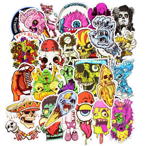 scary monsters and zombies stickers and horror sticker pack